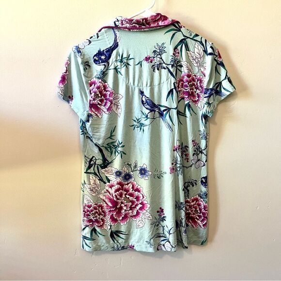 SOMA Floral Print Button Down Pajama Top Size XS - Picture 3 of 4